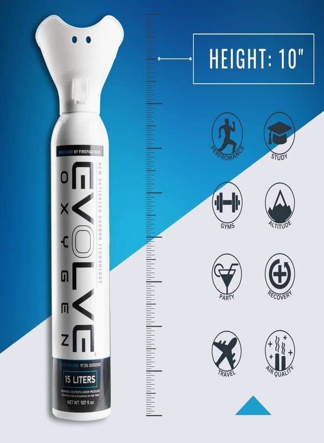 إيفولف عبوة أكسجين نقي من إيفولف سعة 15 لترًا مع كوب تنفس | عبوة أكسجين محمولة | مثالية للاستخدام المنزلي والأنشطة الخارجية | مصممة من قبل رجال الإطفاء | صنع في الولايات المتحدة الأمريكية | عبوة من قطعتين - Image 4